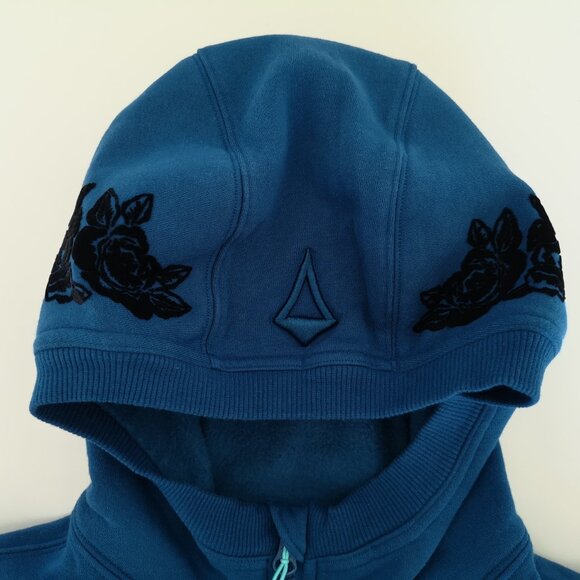 NWT IVIVVA by LULULEMON Blue Teal Embroidery Fleece Girl's Hoodie Jacket 10 SE - Picture 8 of 9